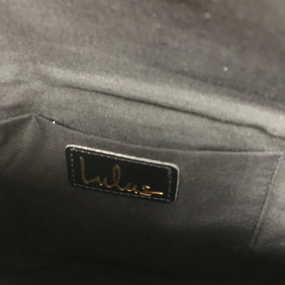 LulusBlack Beaded Evening Clutch with Chain Strap